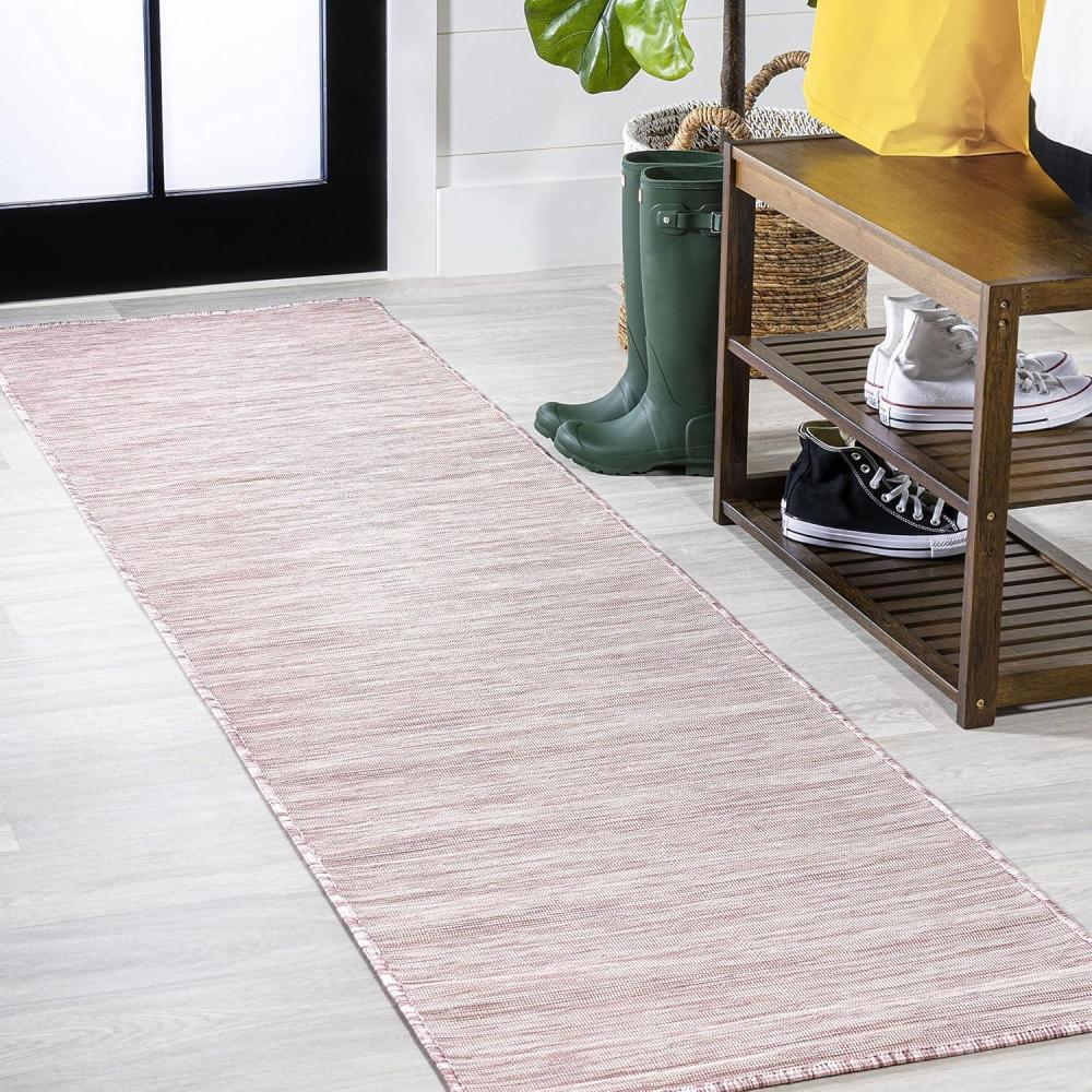 image:imageJONATHAN Y Flatweave Solid Indoor Outdoor Area Rug 3X5 Blue Ethan Modern for Backyard Patio Porch EasyCleaning High Traffic PetFriendly NonShedding TSN100B3Pink