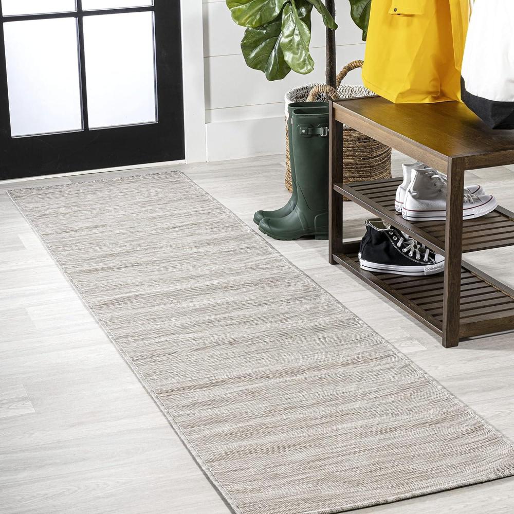 image:imageJONATHAN Y Flatweave Solid Indoor Outdoor Area Rug 3X5 Blue Ethan Modern for Backyard Patio Porch EasyCleaning High Traffic PetFriendly NonShedding TSN100B3Light Gray