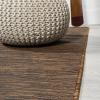 JONATHAN Y Flatweave Solid Indoor Outdoor Area Rug 3X5 Blue, Ethan Modern for Backyard, Patio, Porch, Easy-Cleaning, High Traffic, Pet-Friendly, Non-Shedding (TSN100B-3)(Brown)