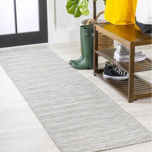 JONATHAN Y Flatweave Solid Indoor Outdoor Area Rug 3X5 Blue, Ethan Modern for Backyard, Patio, Porch, Easy-Cleaning, High Traffic, Pet-Friendly, Non-Shedding (TSN100B-3)(Grey)