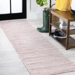JONATHAN Y Flatweave Solid Indoor Outdoor Area Rug 3X5 Blue, Ethan Modern for Backyard, Patio, Porch, Easy-Cleaning, High Traffic, Pet-Friendly, Non-Shedding (TSN100B-3)(Pink)