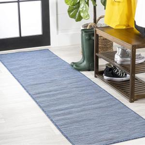 JONATHAN Y Flatweave Solid Indoor Outdoor Area Rug 3X5 Blue, Ethan Modern for Backyard, Patio, Porch, Easy-Cleaning, High Traffic, Pet-Friendly, Non-Shedding (TSN100B-3)(Blue)