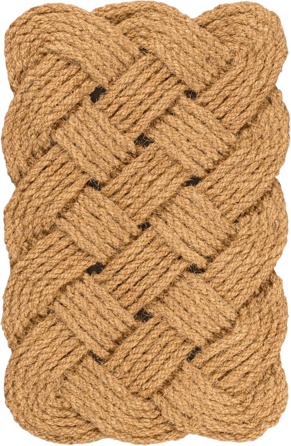 image:imageJONATHAN Y Scalloped Basketweave Coir Indoor Outdoor Mat 18X30 GrayBleach Maeve Classic Coastal for Backyard Patio Porch EasyCleaning High Traffic PetFriendly NonShedding NRF100C1830Natural