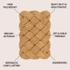 JONATHAN Y Scalloped Basketweave Coir Indoor Outdoor Mat 18″X30″ Gray/Bleach, Maeve Classic Coastal for Backyard, Patio, Porch, Easy-Cleaning, High Traffic, Pet-Friendly, Non-Shedding (NRF100C-1830)(Natural)