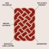 JONATHAN Y Scalloped Basketweave Coir Indoor Outdoor Mat 18″X30″ Gray/Bleach, Maeve Classic Coastal for Backyard, Patio, Porch, Easy-Cleaning, High Traffic, Pet-Friendly, Non-Shedding (NRF100C-1830)(Red/Bleach)