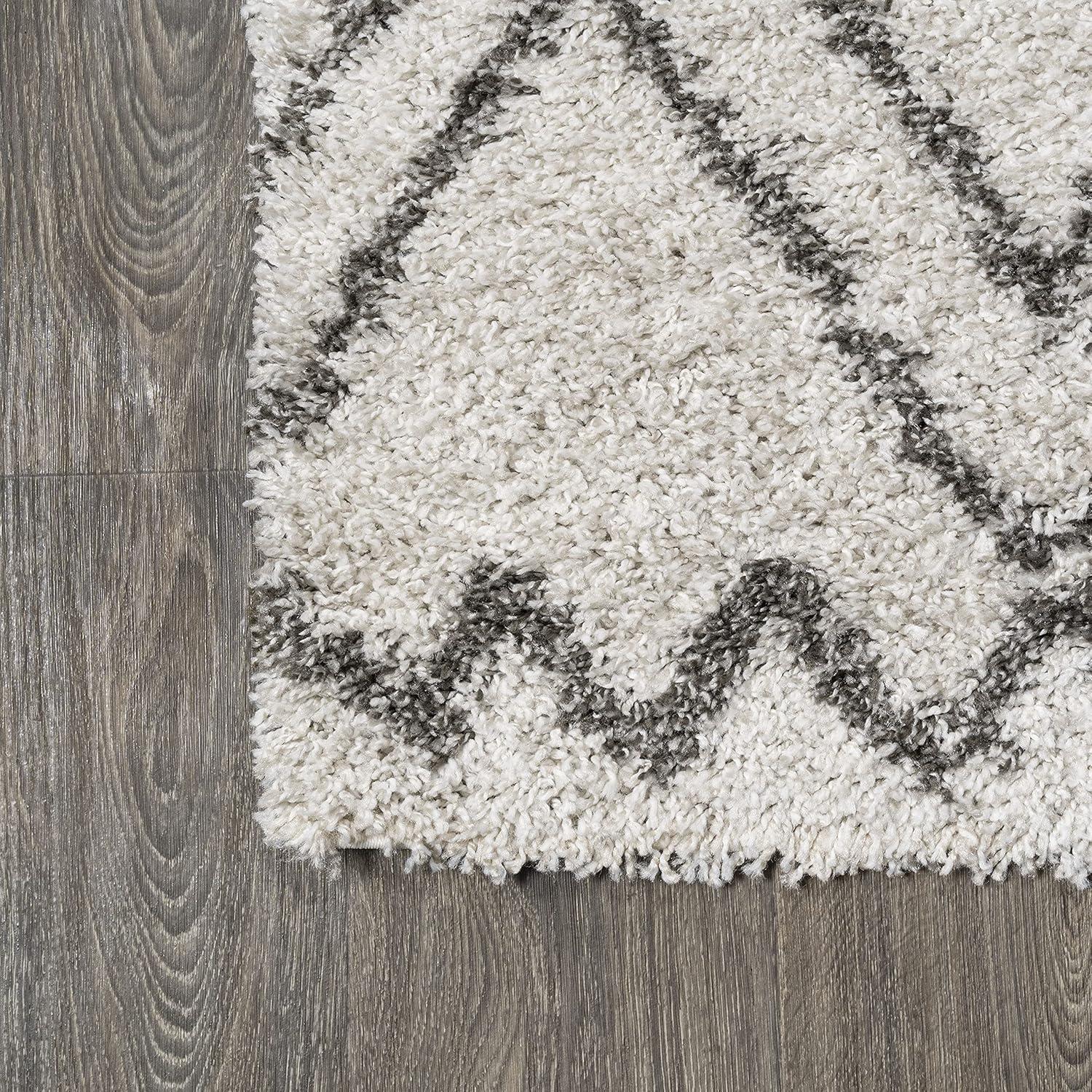 image:imageJONATHAN Y Diamond Trellis Shag BeigeDark Gray Indoor Area Rug 3X5 ft Soller for Living Room Bedroom Kitchen Office EasyCleaning High Traffic PetFriendly NonShedding SHG103A353 x 77 Rectangular