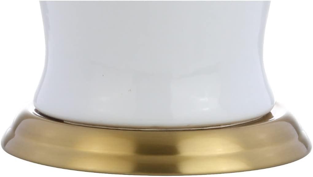 image:imageJONATHAN Y JYL4026H 29 Traditional Yellow and Gold Ceramic Urn Table Lamp for Living Room Classic Vintage Bedside Nightstand Lamp for Bedroom White Linen Drum Shade LED Bulb IncludedWhiteGold