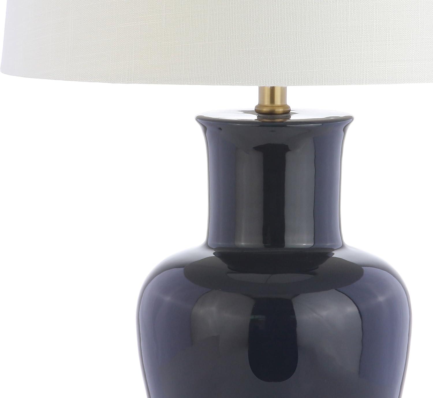 image:imageJONATHAN Y JYL4026H 29 Traditional Yellow and Gold Ceramic Urn Table Lamp for Living Room Classic Vintage Bedside Nightstand Lamp for Bedroom White Linen Drum Shade LED Bulb IncludedNavy