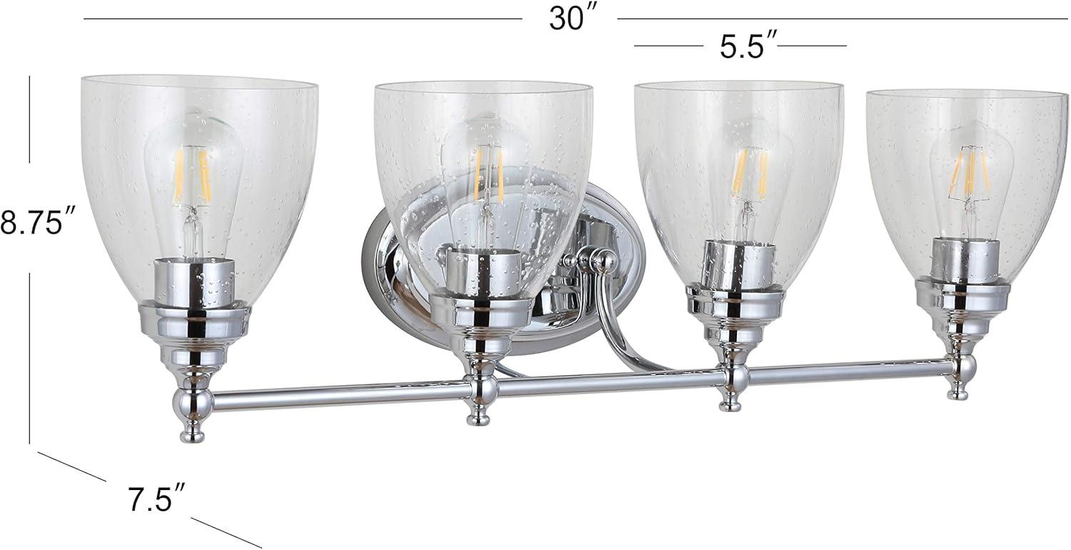image:imageJONATHAN Y JYL7469A Oil Rubbed Bronze Vanity Light Traditional 9 Wall Sconce with Clear Seeded Glass Shade Hardwired Bathroom Light Fixture for Mirror Powder Room Hallway E26 BaseChrome