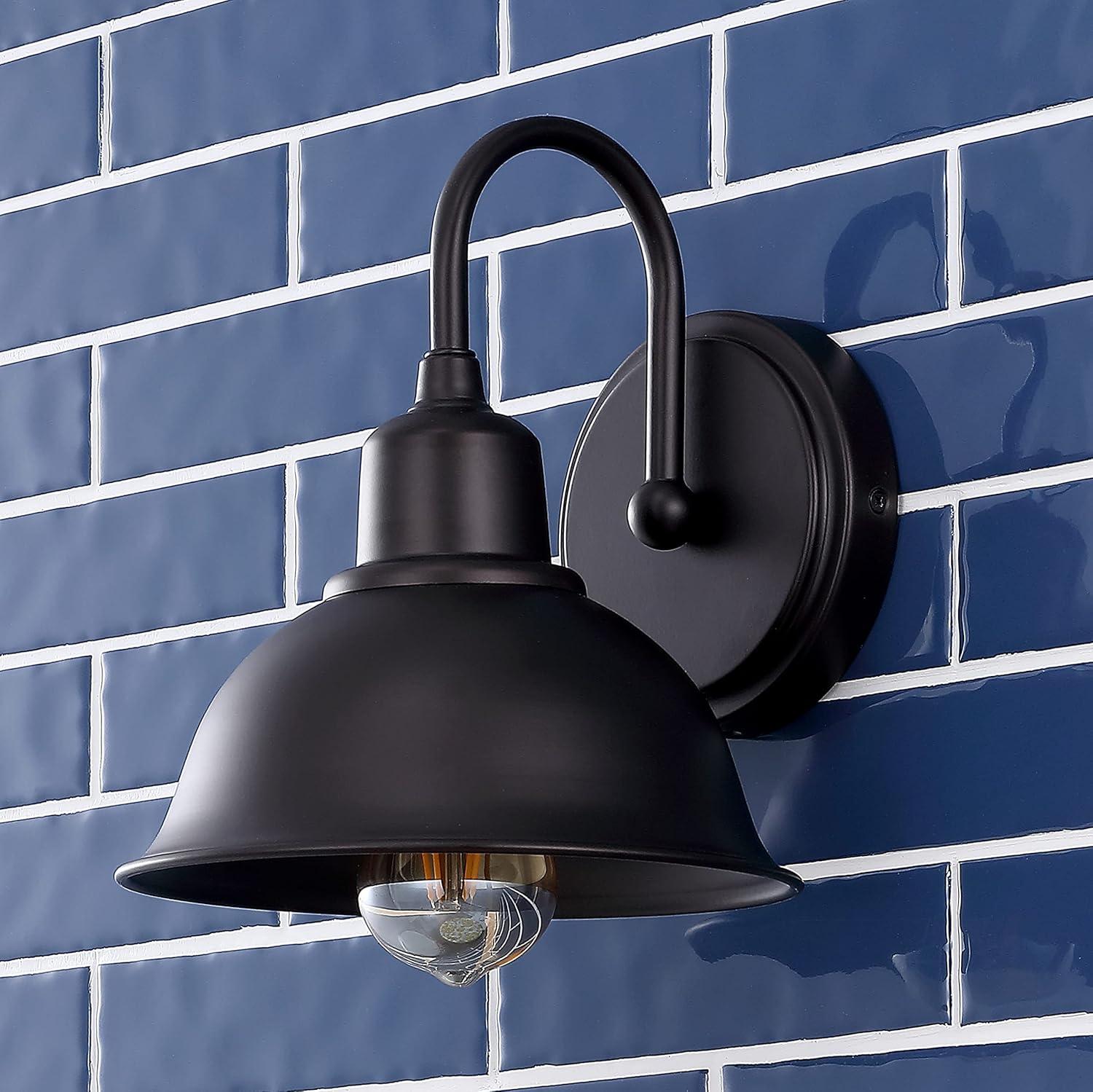 image:imageJONATHAN Y JYL7482A Frisco 18 2 Light Farmhouse Industrial Iron LED Vanity Rustic Transitional 2700K Cozy Warm Light for Bathroom Hallway Living Room Bedroom Mirror Cabinet ChromeOilRubbed Bronze