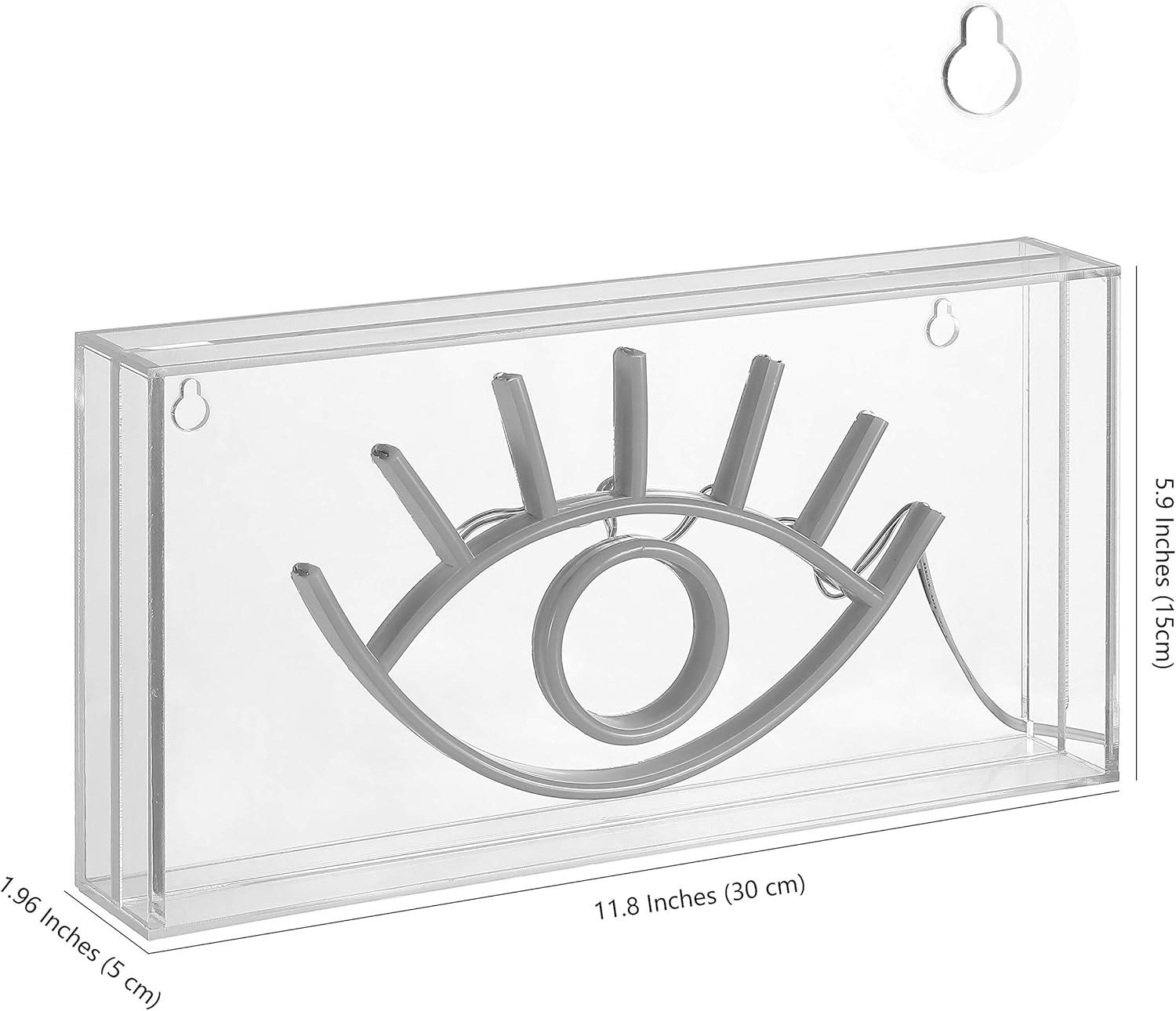 image:imageJONATHAN Y NEN1001A Eye 118 Contemporary Glam Acrylic Box USB Operated LED Neon Light Yellow Plug in Wall Light for Bedroom Wall Dcor Kids Bedroom Party Supplier