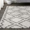 JONATHAN Y Diamond Trellis Shag Beige/Dark Gray Indoor Area Rug 3X5 ft, Soller for Living Room, Bedroom, Kitchen, Office, Easy-Cleaning, High Traffic, Pet-Friendly, Non-Shedding SHG103A-3(5’3″ x 7’7″ (Rectangular))