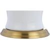 JONATHAN Y JYL4026H 29″ Traditional Yellow and Gold Ceramic Urn Table Lamp for Living Room, Classic Vintage Bedside Nightstand Lamp for Bedroom, White Linen Drum Shade, LED Bulb Included(White/Gold)