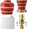 JONATHAN Y JYL4026H 29″ Traditional Yellow and Gold Ceramic Urn Table Lamp for Living Room, Classic Vintage Bedside Nightstand Lamp for Bedroom, White Linen Drum Shade, LED Bulb Included(Red/Beige)