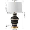 JONATHAN Y JYL4026H 29″ Traditional Yellow and Gold Ceramic Urn Table Lamp for Living Room, Classic Vintage Bedside Nightstand Lamp for Bedroom, White Linen Drum Shade, LED Bulb Included(Black/Beige)