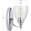 JONATHAN Y JYL7469A Oil Rubbed Bronze Vanity Light, Traditional 9″ Wall Sconce with Clear Seeded Glass Shade, Hardwired Bathroom Light Fixture for Mirror, Powder Room, Hallway, E26 Base(Chrome)