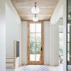 JONATHAN Y JYL7566A 9.75″ Modern Farmhouse Semi Flush Mount Ceiling Light, Bohemian Nickel Light Fixture with Clear Seeded Glass Globe Shade for Hallway, Bedroom, Entryway, Kitchen, LED Bulb Included
