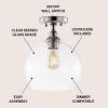 JONATHAN Y JYL7566A 9.75″ Modern Farmhouse Semi Flush Mount Ceiling Light, Bohemian Nickel Light Fixture with Clear Seeded Glass Globe Shade for Hallway, Bedroom, Entryway, Kitchen, LED Bulb Included
