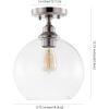 JONATHAN Y JYL7566A 9.75″ Modern Farmhouse Semi Flush Mount Ceiling Light, Bohemian Nickel Light Fixture with Clear Seeded Glass Globe Shade for Hallway, Bedroom, Entryway, Kitchen, LED Bulb Included