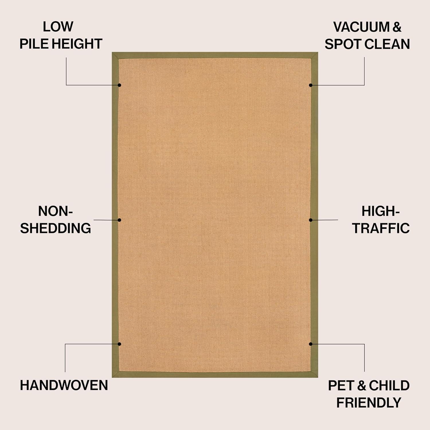 image:imageJONATHAN Y Border Jute Indoor Area Rug NaturalDark Gray 3X5 ft Camden Farmhouse Cottage for Living Room Bedroom Kitchen Office EasyCleaning High Traffic PetFriendly NonShedding KTN100D3NaturalOlive