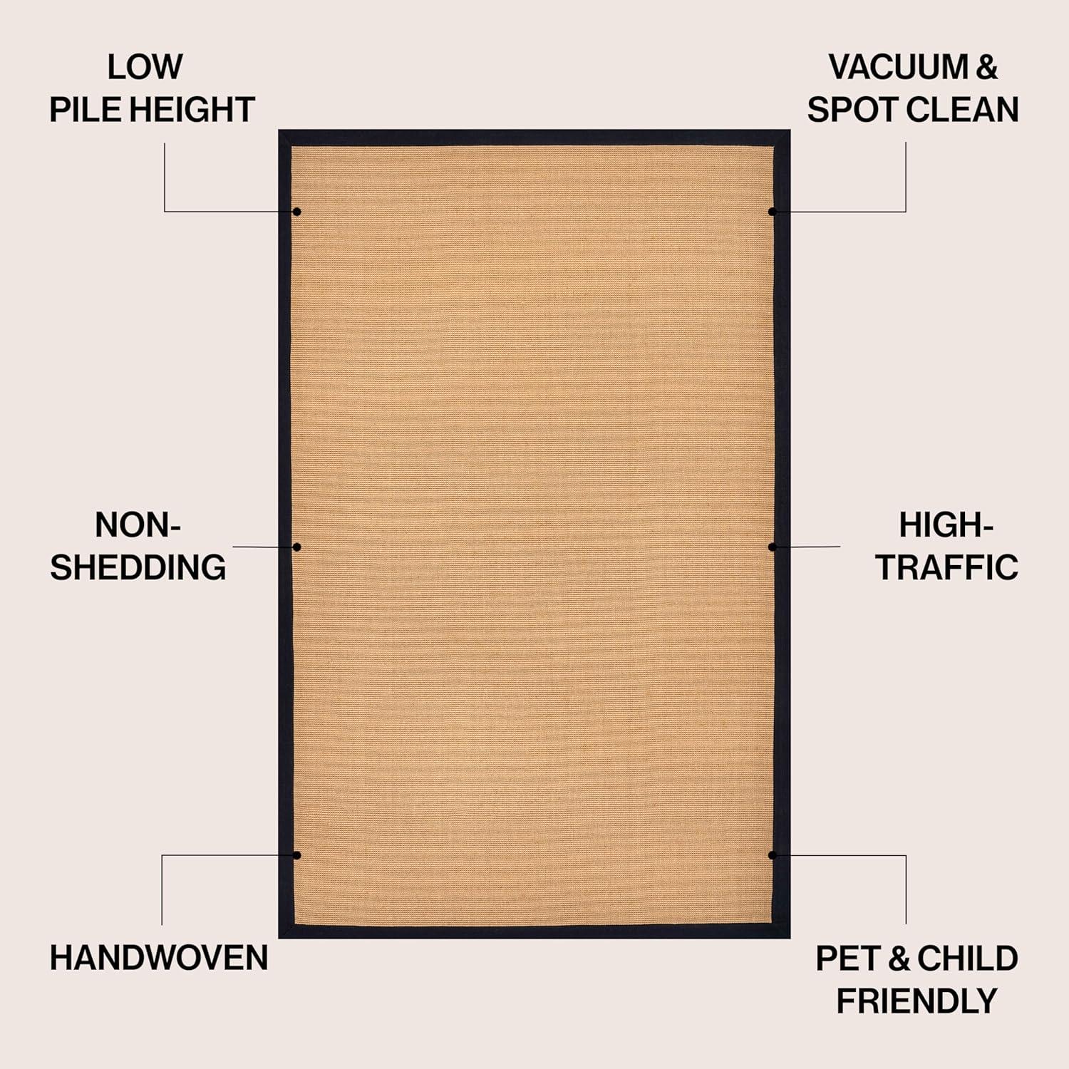 image:imageJONATHAN Y Border Jute Indoor Area Rug NaturalDark Gray 3X5 ft Camden Farmhouse Cottage for Living Room Bedroom Kitchen Office EasyCleaning High Traffic PetFriendly NonShedding KTN100D3NaturalBlack