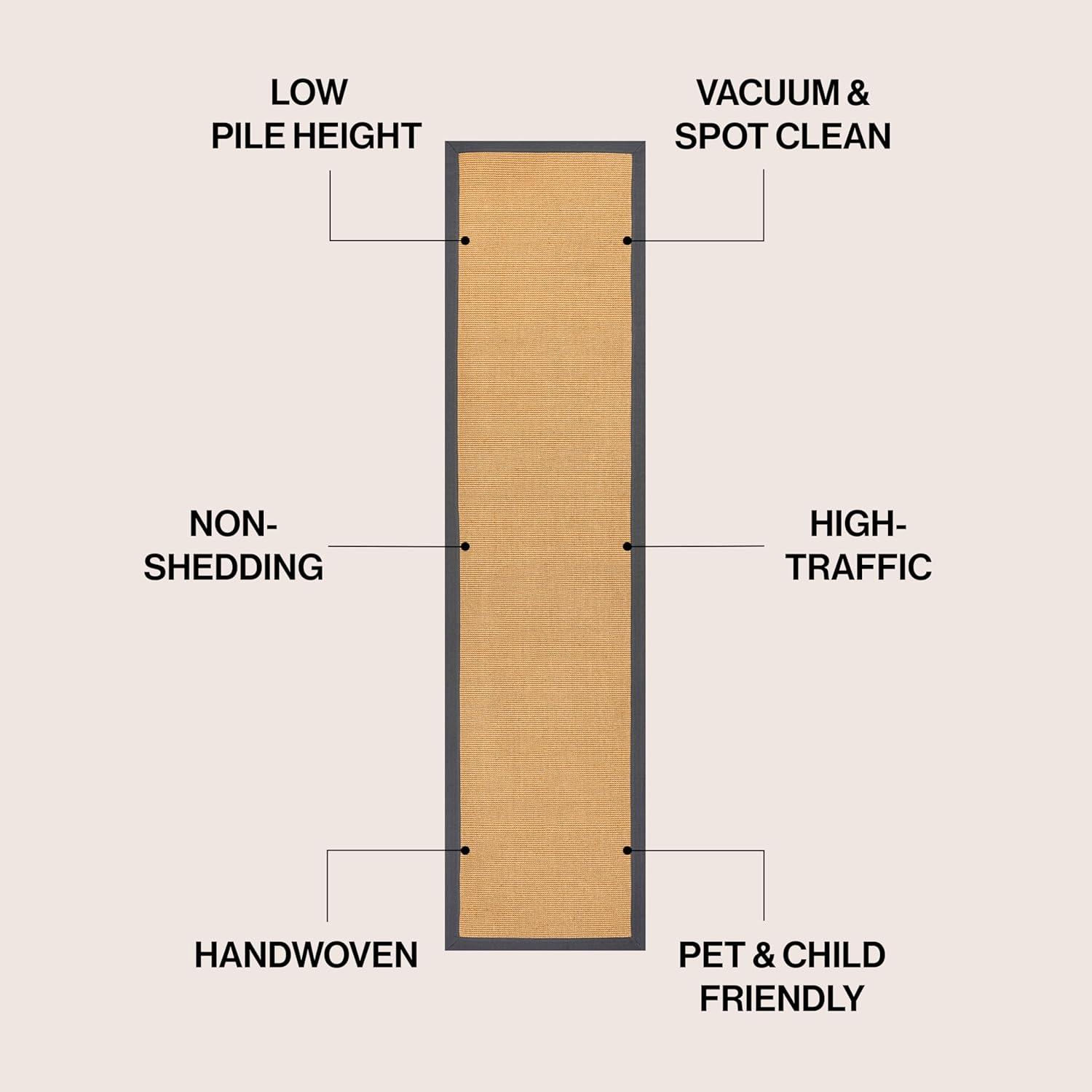 image:imageJONATHAN Y Border Jute Indoor Area Rug NaturalDark Gray 3X5 ft Camden Farmhouse Cottage for Living Room Bedroom Kitchen Office EasyCleaning High Traffic PetFriendly NonShedding KTN100D3NaturalDark Gray