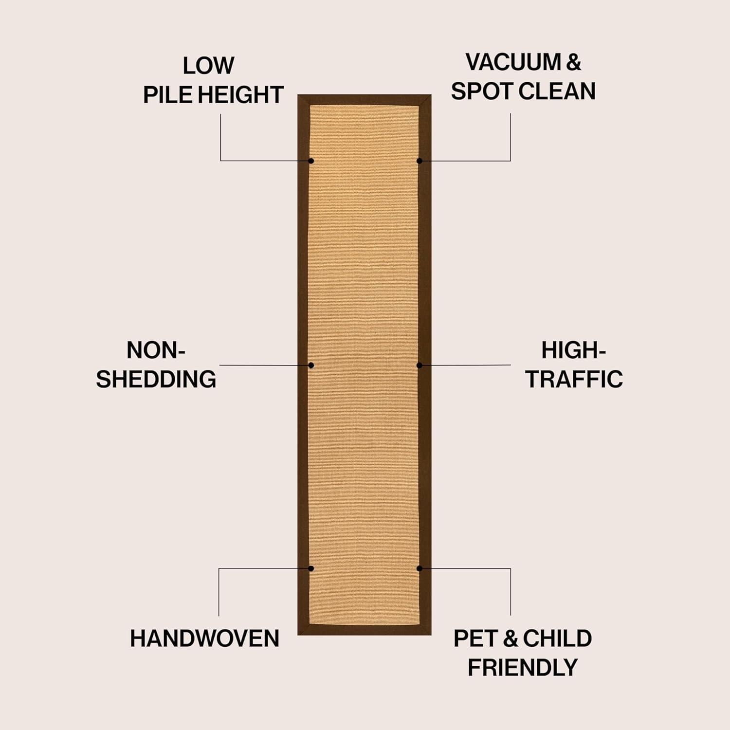 image:imageJONATHAN Y Border Jute Indoor Area Rug NaturalDark Gray 3X5 ft Camden Farmhouse Cottage for Living Room Bedroom Kitchen Office EasyCleaning High Traffic PetFriendly NonShedding KTN100D3NaturalBrown