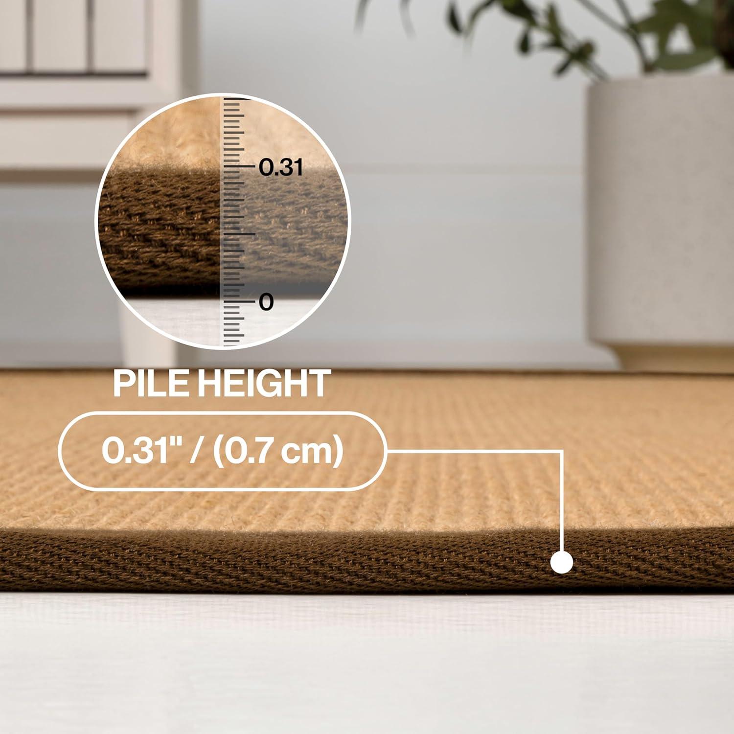 image:imageJONATHAN Y Border Jute Indoor Area Rug NaturalDark Gray 3X5 ft Camden Farmhouse Cottage for Living Room Bedroom Kitchen Office EasyCleaning High Traffic PetFriendly NonShedding KTN100D3NaturalBrown