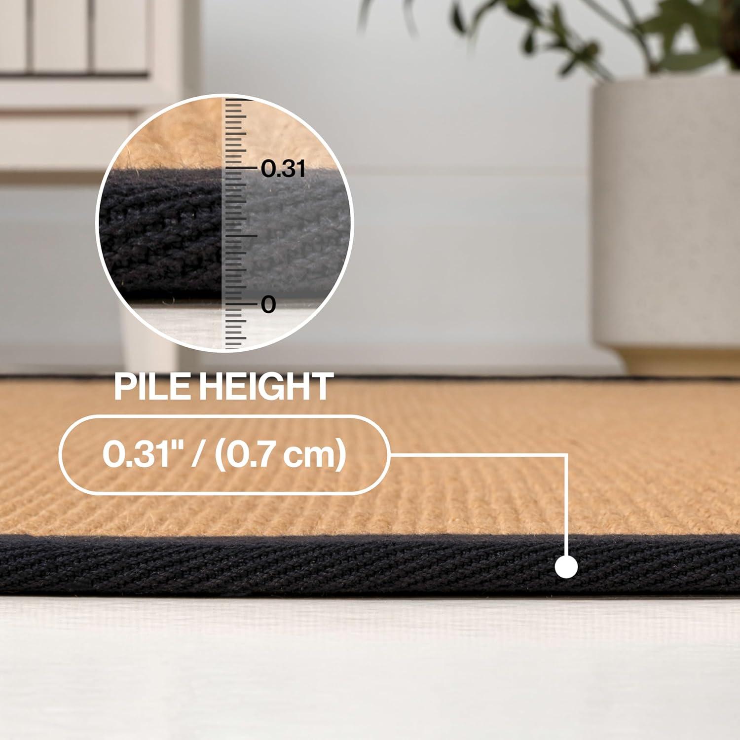 image:imageJONATHAN Y Border Jute Indoor Area Rug NaturalDark Gray 3X5 ft Camden Farmhouse Cottage for Living Room Bedroom Kitchen Office EasyCleaning High Traffic PetFriendly NonShedding KTN100D3NaturalBlack