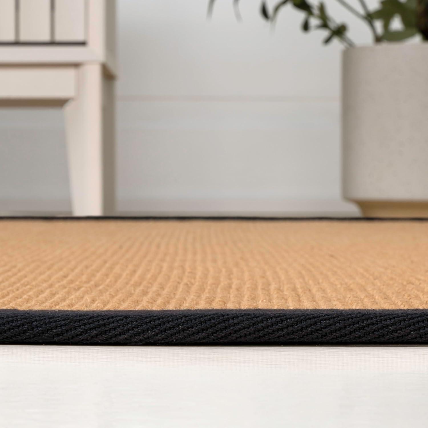 image:imageJONATHAN Y Border Jute Indoor Area Rug NaturalDark Gray 3X5 ft Camden Farmhouse Cottage for Living Room Bedroom Kitchen Office EasyCleaning High Traffic PetFriendly NonShedding KTN100D3NaturalBlack