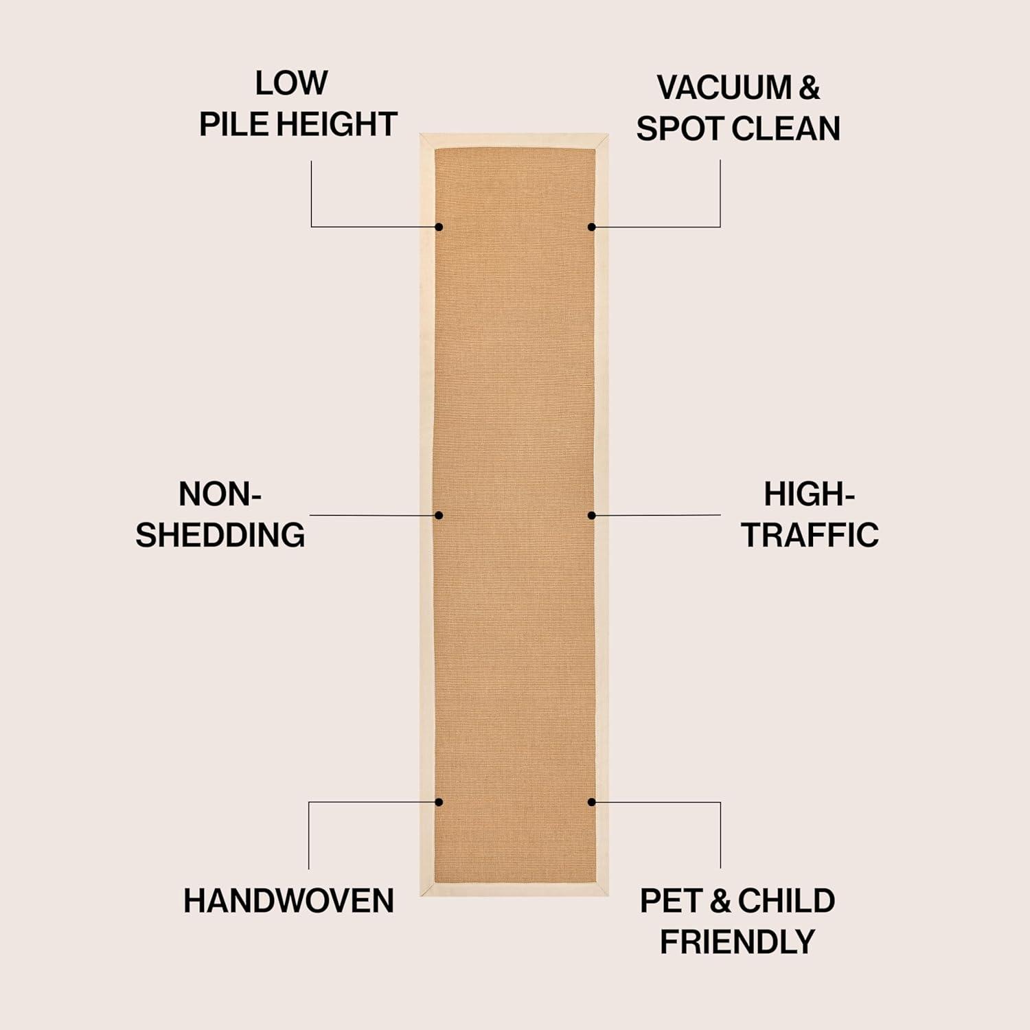 image:imageJONATHAN Y Border Jute Indoor Area Rug NaturalDark Gray 3X5 ft Camden Farmhouse Cottage for Living Room Bedroom Kitchen Office EasyCleaning High Traffic PetFriendly NonShedding KTN100D3NaturalBeige