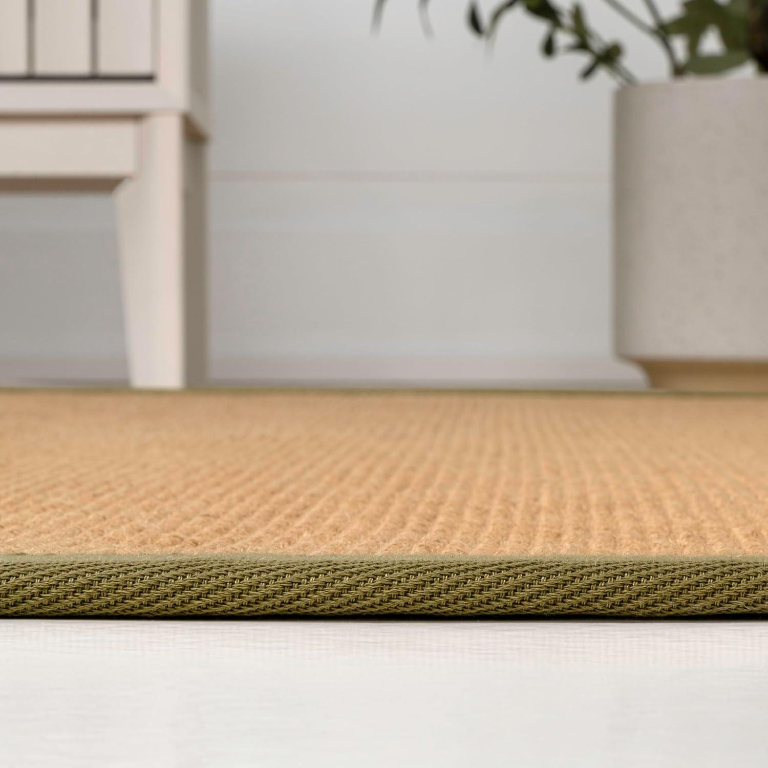 image:imageJONATHAN Y Border Jute Indoor Area Rug NaturalDark Gray 3X5 ft Camden Farmhouse Cottage for Living Room Bedroom Kitchen Office EasyCleaning High Traffic PetFriendly NonShedding KTN100D3NaturalOlive