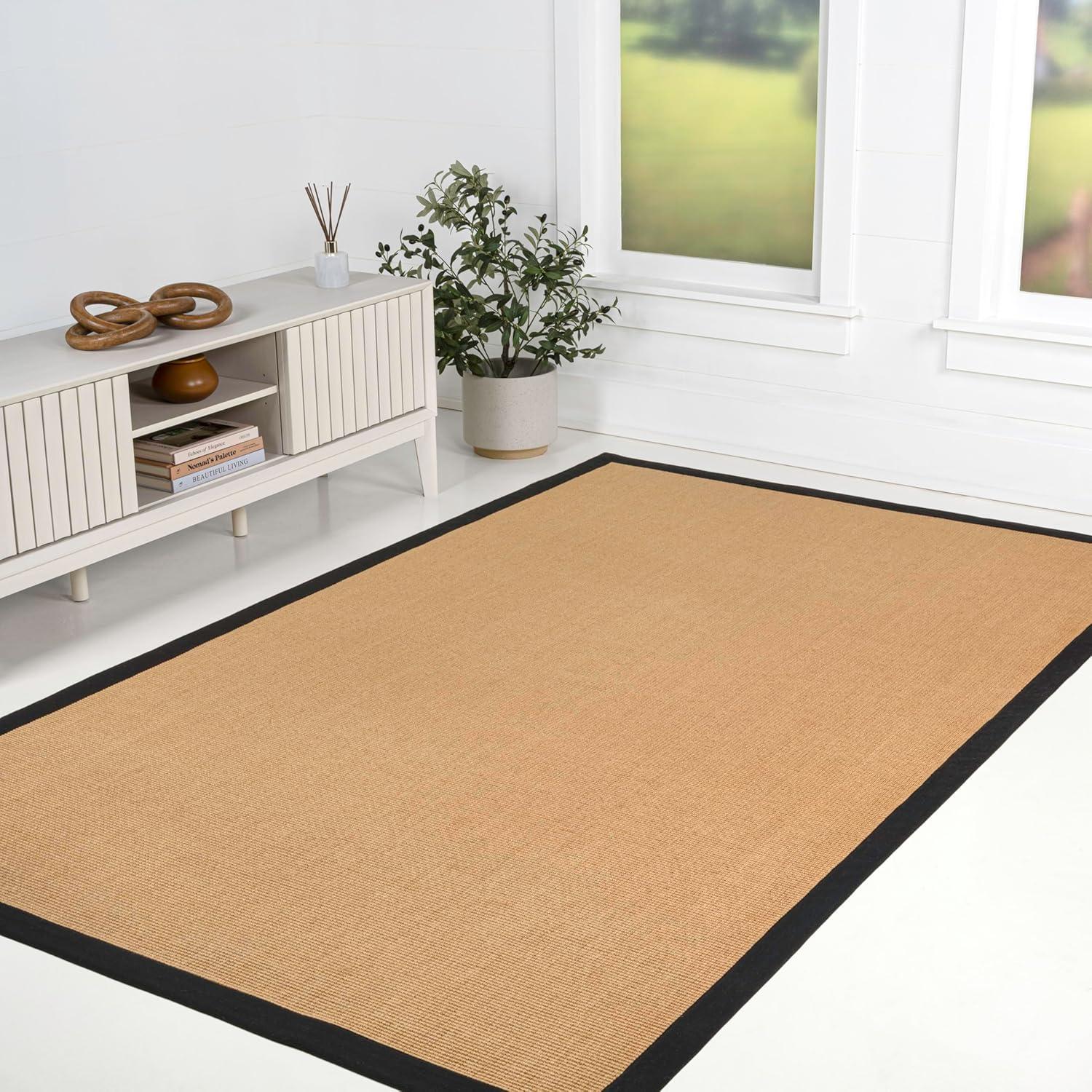 image:imageJONATHAN Y Border Jute Indoor Area Rug NaturalDark Gray 3X5 ft Camden Farmhouse Cottage for Living Room Bedroom Kitchen Office EasyCleaning High Traffic PetFriendly NonShedding KTN100D3NaturalBlack