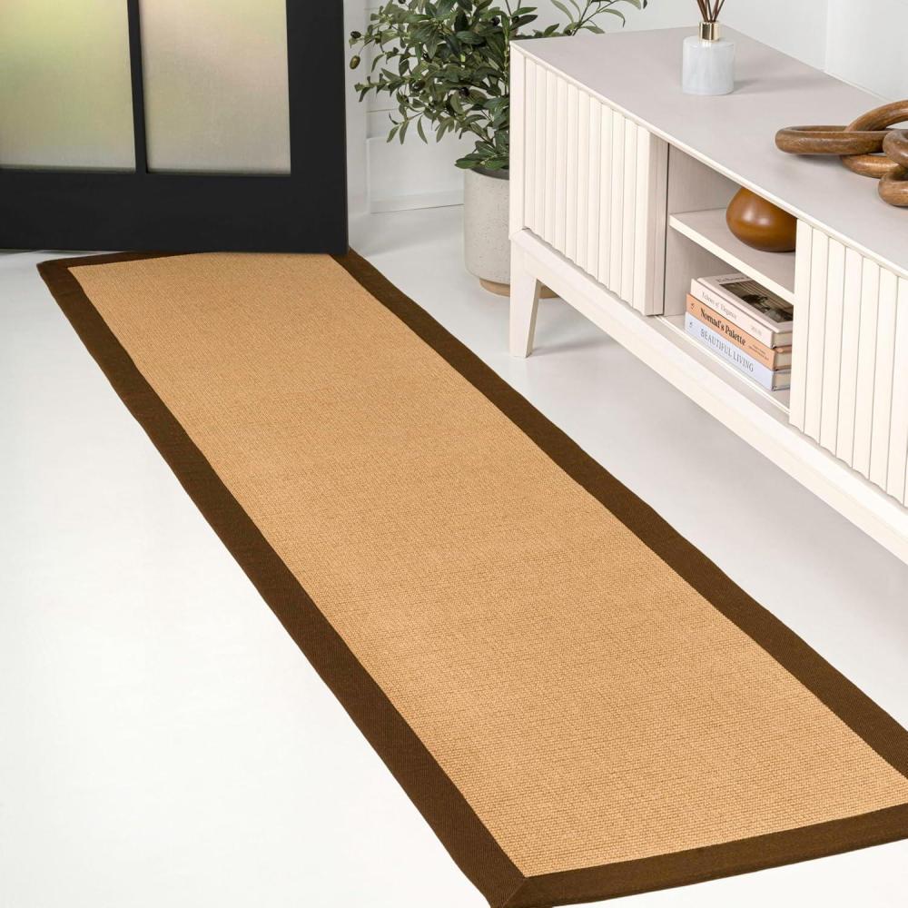 image:imageJONATHAN Y Border Jute Indoor Area Rug NaturalDark Gray 3X5 ft Camden Farmhouse Cottage for Living Room Bedroom Kitchen Office EasyCleaning High Traffic PetFriendly NonShedding KTN100D3NaturalBrown
