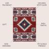JONATHAN Y Medallion Southwestern Indoor Area Rug 5X8 Red/Navy/Cream, Serape for Living Room, Bedroom, Kitchen, Office, Easy-Cleaning, High Traffic, Pet-Friendly, Non-Shedding SWC100A-5(3′ x 5′ (Rectangular))