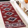 JONATHAN Y Medallion Southwestern Indoor Area Rug 5X8 Red/Navy/Cream, Serape for Living Room, Bedroom, Kitchen, Office, Easy-Cleaning, High Traffic, Pet-Friendly, Non-Shedding SWC100A-5(2′ x 8′ (Runner))