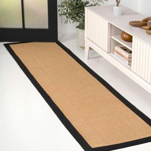 JONATHAN Y Border Jute Indoor Area Rug Natural/Dark Gray 3X5 ft, Camden Farmhouse Cottage for Living Room, Bedroom, Kitchen, Office, Easy-Cleaning, High Traffic, Pet-Friendly, Non-Shedding KTN100D-3(Natural/Black)