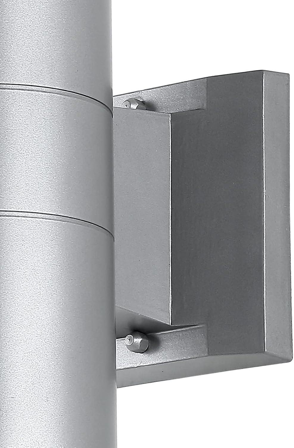 image:imageJONATHAN Y JYL7445A Duo 6 Cylinder Outdoor MetalGlass Integrated LED Sconce Uplight Contemporary Minimal Glam Transitional 3000K LED Bulbs Included Porch Patio Yard Garage Doorway Entryway BlackSilver
