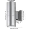 JONATHAN Y JYL7445A Duo 6″ Cylinder Outdoor Metal/Glass Integrated LED Sconce Uplight Contemporary Minimal Glam Transitional 3000K LED Bulbs Included Porch Patio Yard Garage Doorway Entryway, Black(Silver)