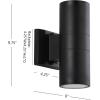 JONATHAN Y JYL7445A Duo 6″ Cylinder Outdoor Metal/Glass Integrated LED Sconce Uplight Contemporary Minimal Glam Transitional 3000K LED Bulbs Included Porch Patio Yard Garage Doorway Entryway, Black(Black)
