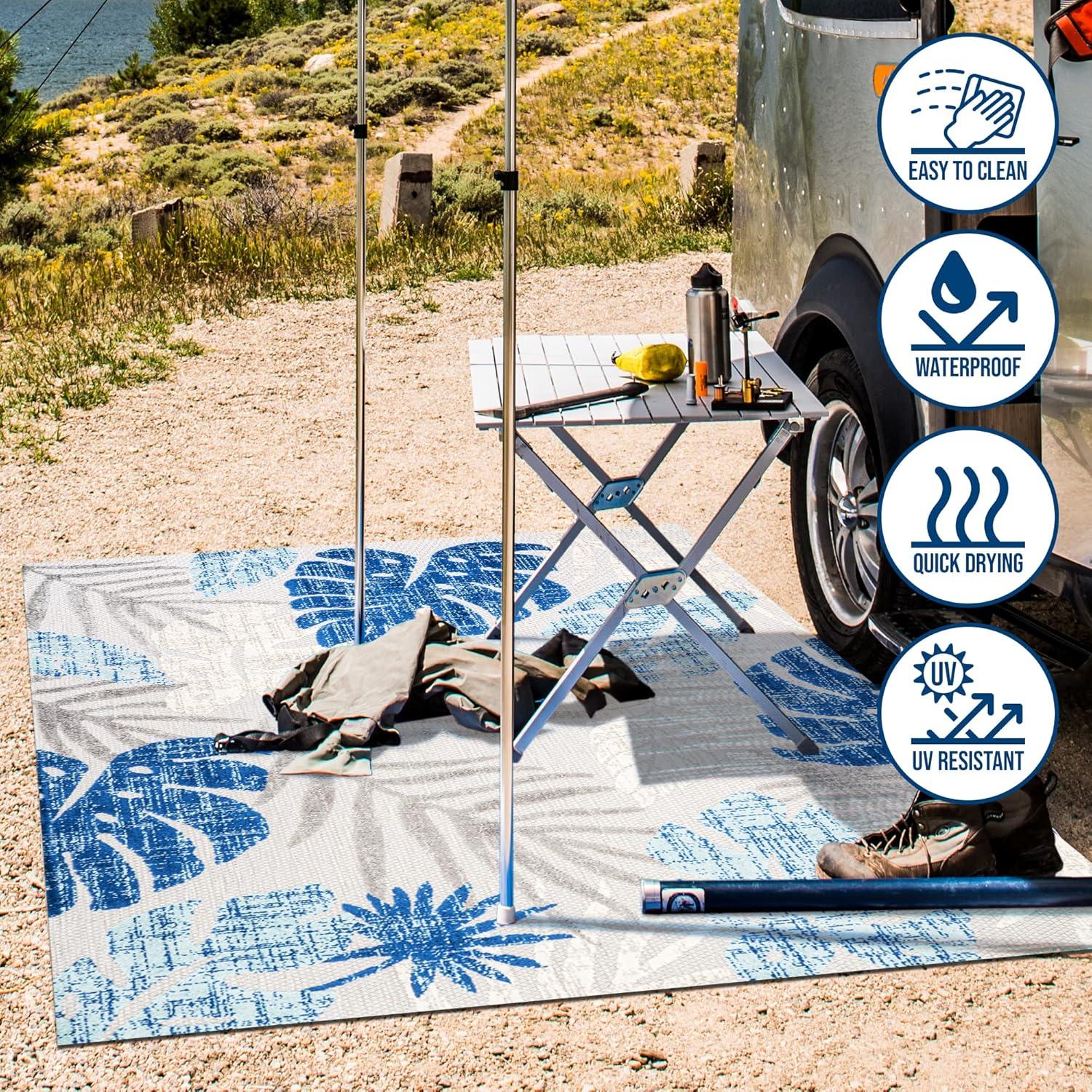 image:imageJONATHAN Y Tropical Leaf Indoor Outdoor Area Rug 8X10 Light GrayNavy Monstera HighLow for Backyard Patio Porch EasyCleaning High Traffic PetFriendly NonShedding AMC113A879 x 10 Rectangular