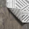 JONATHAN Y Art Deco Geometric Indoor Outdoor Runner Rug 2X10 White/Black, Jordan High-Low Pile for Backyard, Patio, Porch, Easy-Cleaning, High Traffic, Pet-Friendly, Non-Shedding (SBH103A-210)(White/Black)