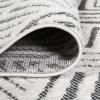 JONATHAN Y Art Deco Geometric Indoor Outdoor Runner Rug 2X10 White/Black, Jordan High-Low Pile for Backyard, Patio, Porch, Easy-Cleaning, High Traffic, Pet-Friendly, Non-Shedding (SBH103A-210)(White/Black)
