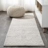 JONATHAN Y Art Deco Geometric Indoor Outdoor Runner Rug 2X10 White/Black, Jordan High-Low Pile for Backyard, Patio, Porch, Easy-Cleaning, High Traffic, Pet-Friendly, Non-Shedding (SBH103A-210)(Beige)