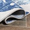 JONATHAN Y Tropical Leaf Indoor Outdoor Area Rug 8X10 Light Gray/Navy, Monstera High-Low for Backyard, Patio, Porch, Easy-Cleaning, High Traffic, Pet-Friendly, Non-Shedding (AMC113A-8)(5’3″ x 7’7″ (Rectangular))