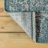 JONATHAN Y Weave Floral Indoor Outdoor Area Rug 5X8 Teal/Gray, Tela Bohemian Textured for Backyard, Patio, Porch, Easy-Cleaning, High Traffic, Pet-Friendly, Non-Shedding (SMB100C-5)(Teal/Gray)