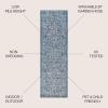 JONATHAN Y Weave Floral Indoor Outdoor Area Rug 5X8 Teal/Gray, Tela Bohemian Textured for Backyard, Patio, Porch, Easy-Cleaning, High Traffic, Pet-Friendly, Non-Shedding (SMB100C-5)(Navy/Gray)