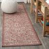 JONATHAN Y Weave Floral Indoor Outdoor Area Rug 5X8 Teal/Gray, Tela Bohemian Textured for Backyard, Patio, Porch, Easy-Cleaning, High Traffic, Pet-Friendly, Non-Shedding (SMB100C-5)(Red/Taupe)