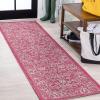 JONATHAN Y Weave Floral Indoor Outdoor Area Rug 5X8 Teal/Gray, Tela Bohemian Textured for Backyard, Patio, Porch, Easy-Cleaning, High Traffic, Pet-Friendly, Non-Shedding (SMB100C-5)(Fuchsia/Light Gray)