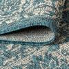 JONATHAN Y Weave Floral Indoor Outdoor Area Rug 5X8 Teal/Gray, Tela Bohemian Textured for Backyard, Patio, Porch, Easy-Cleaning, High Traffic, Pet-Friendly, Non-Shedding (SMB100C-5)(Teal/Gray)